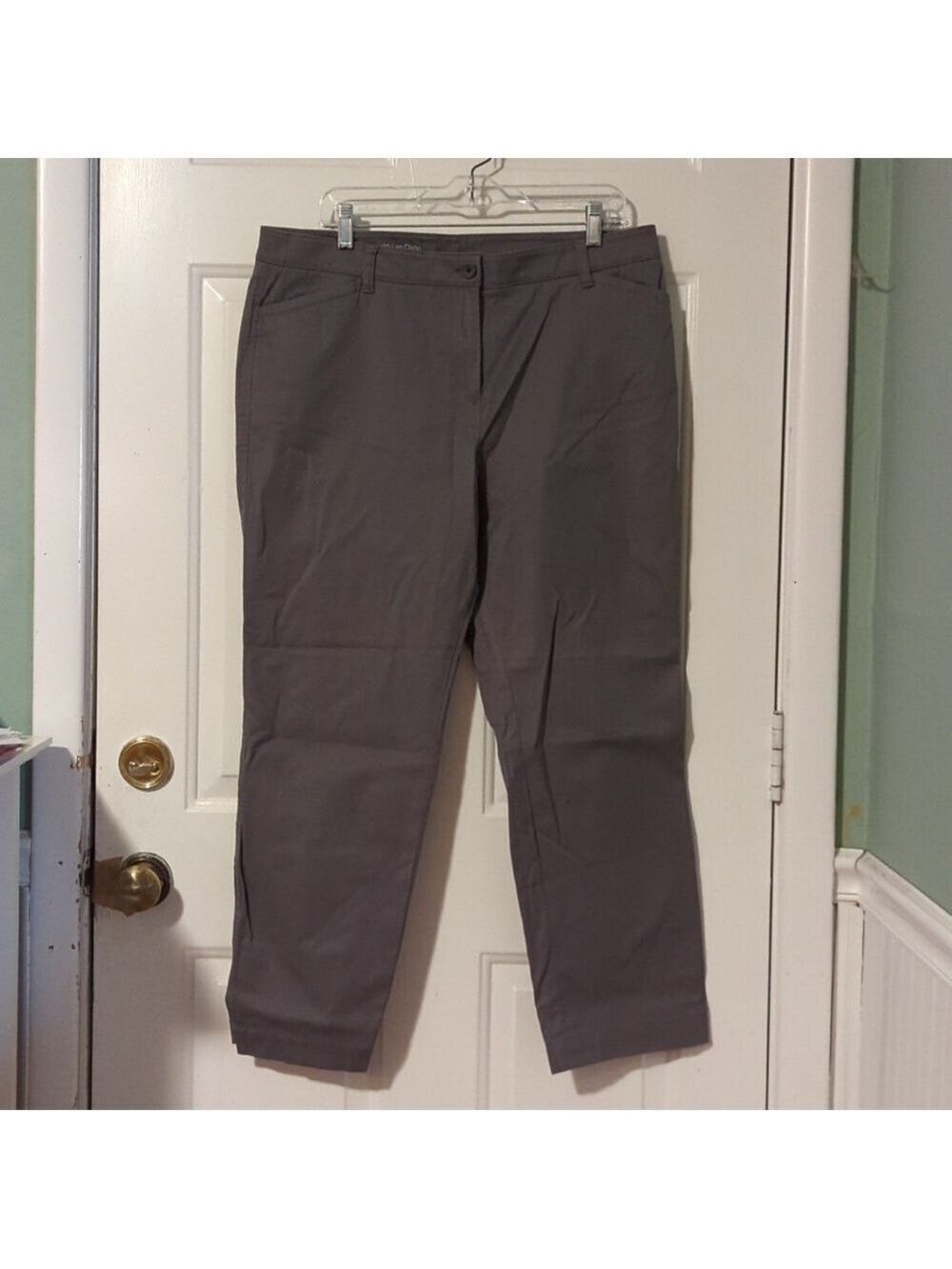 Talbots Gray Chino Straight Leg Women's Petite 14 Work Career Casual